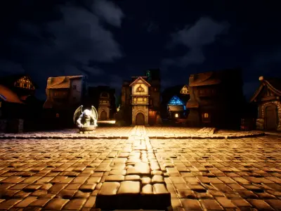 Fantasy Medieval Village Asset Pack Low-poly 3D model