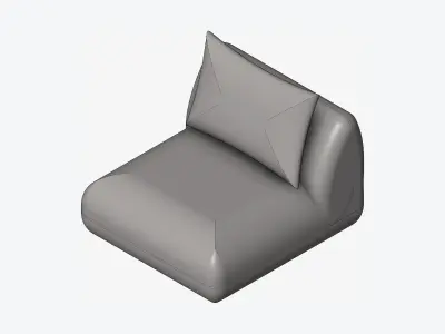 Chair - Sofa - Contemporary - Jack - No Armrest Low-poly 3D model