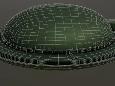 Static Defense Turret - Early World War I Era Low-poly 3D model