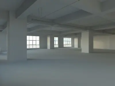 Office space Low-poly 3D model