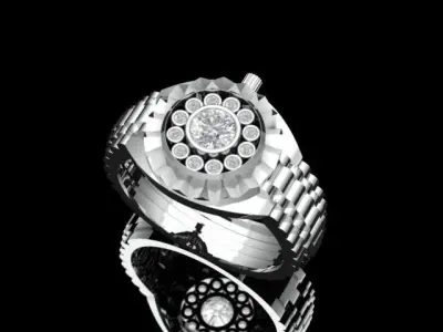 Rings gold and diamond ring 3D print model