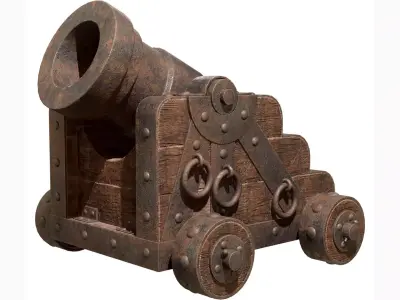 Mortar Cannon-1-Old Version Low-poly 3D model