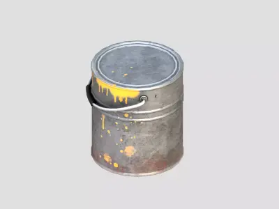Metal Paint Can Low-poly 3D model