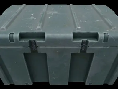 Military box Low-poly 3D model 2