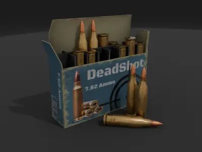 Rifle Ammo Box Game Ready Low-poly 3D model