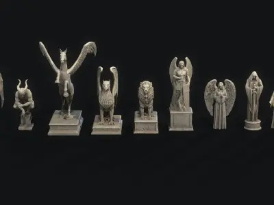 Mystical Statues Collection 3D model