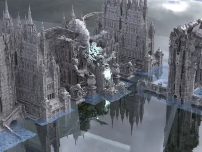 Cthulhu The Great Deep Architecture Collection Kit bash 3D model