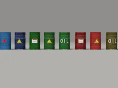 10 Barrel 3D models Low-poly 3D model