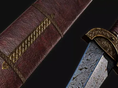 Viking Ceremonial Sword Low-poly 3D model