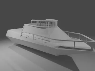 low poly boat Low-poly 3D model