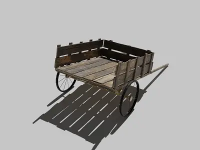 Wooden Cart Free 3D model