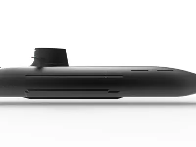 Taigei-Class Submarine  Low-poly 3D model