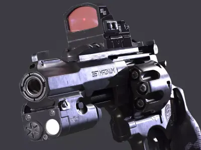 Game Ready Revolver Low-poly 3D model purchase