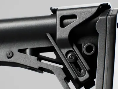 Haenel M4 Telescopic Buttstock Low-poly 3D model