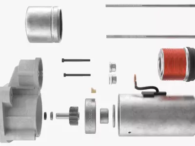 Car Ignition Starter Motor System Simplified 3D model