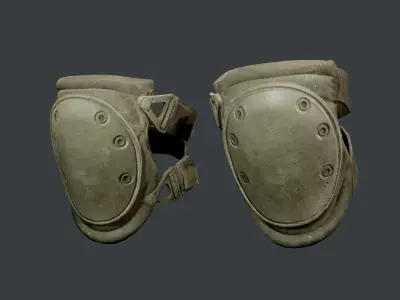 Military Knee Pad Equipment Gear Game Ready 01 Low-poly 3D model