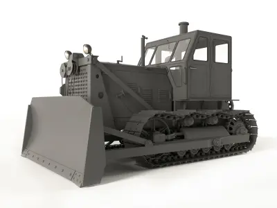 Soviet bulldozer T-100 3D model