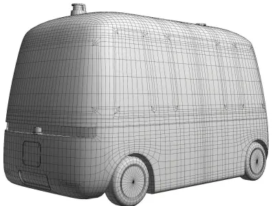 Autonomous shuttle buses 3D Model Pack