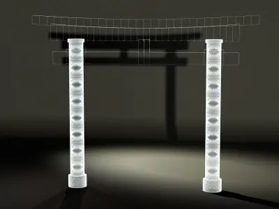 Shrine gate Low-poly 3D model