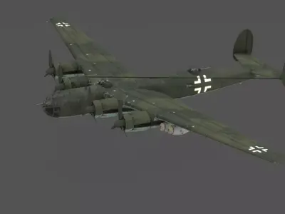 Messerschmitt Me 264 Amerikabomber WWII German Strategic Bomber Low-poly 3D model