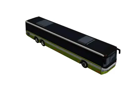 Low Poly Modern City Bus Vehicle Model PBR Texture Low-poly 3D model