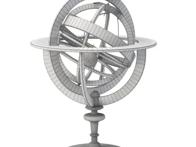 18th Century French Planetarium and Armillary Sphere 3D model