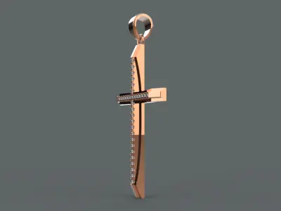 cross with diamonds 3D print model