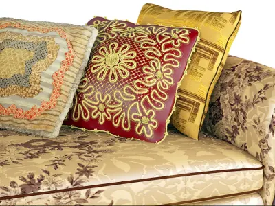 Royal Sofa With Pillows 3D model