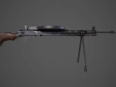 DP-28 machine gun  Low-poly 3D model
