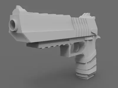 Stylized Gun Free low-poly 3D model