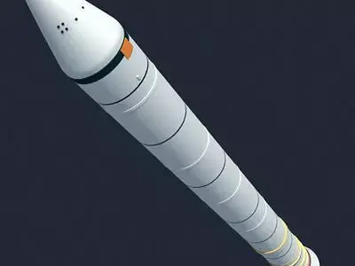White Solid Rocket Booster 3D model