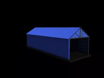 Industrial Metal Hangar 04 3D model