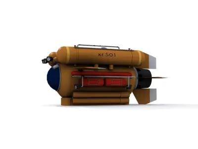 Bathyscaphe air compressor Low-poly 3D model