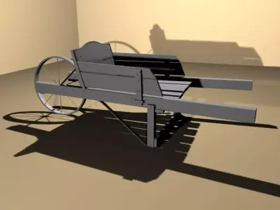 Old fashioned wheel barrow Free low-poly 3D model