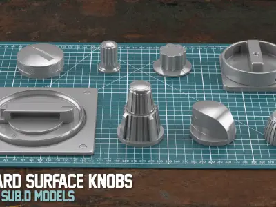 35 Sub-D Hard Surface Knobs 3D model