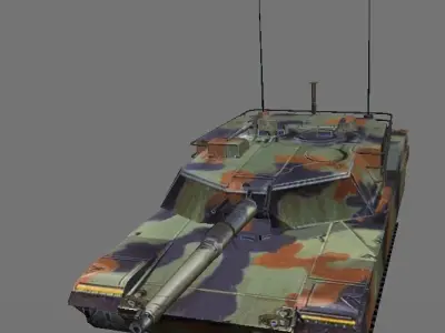  M1A1 Abrams tank low-poly 3d model Low-poly 3D model