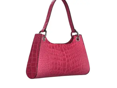 Pink Leather Shoulder Bag 3D model