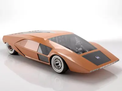 Lancia Stratos Zero concept car 1970 3D model