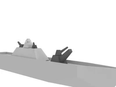 Frigate submarine Low-poly 3D model