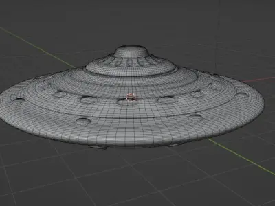 UFO Alien Spaceship 3d Model spaceship Low poly Ufo 2  3D model