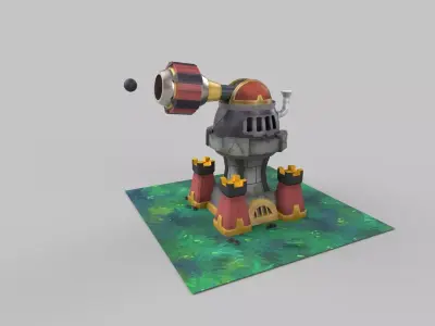 Canon tower Low-poly 3D model