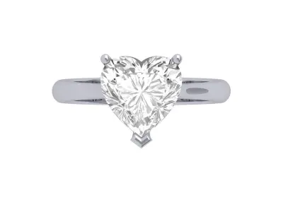 Solitaire Heart Ring 3D print model