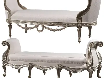 kosovart rococo bench 3D model