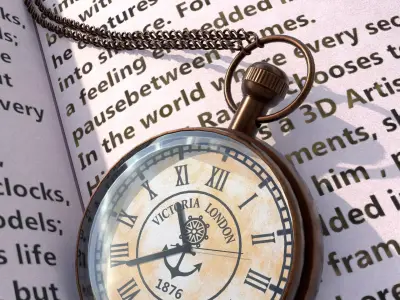  Victorian-style pocket watch  Low-poly 3D model