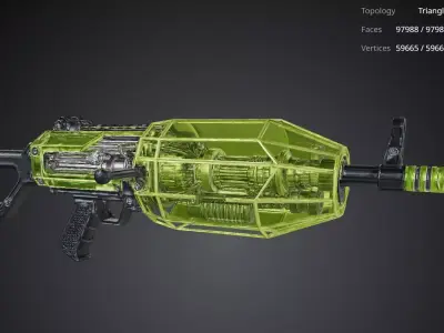 Futuristic Green Gun 3D model