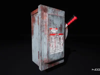 Rusty Electrical Boxes Low-poly 3D model