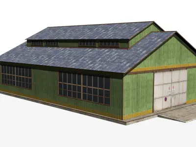 Warehouse house Low-poly 3D model buy