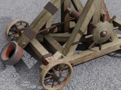Catapult 3D model Low-poly 3D model