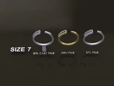 Sewing Pin Diamond Nail Ring Band Size 7 3D print model