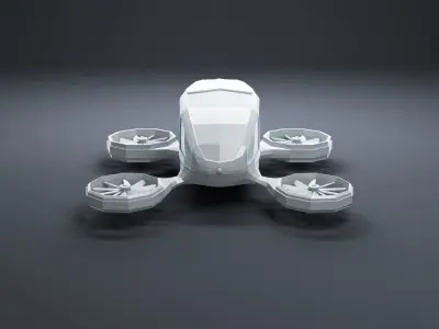 LowPoly Flying Drone Car Low-poly 3D model